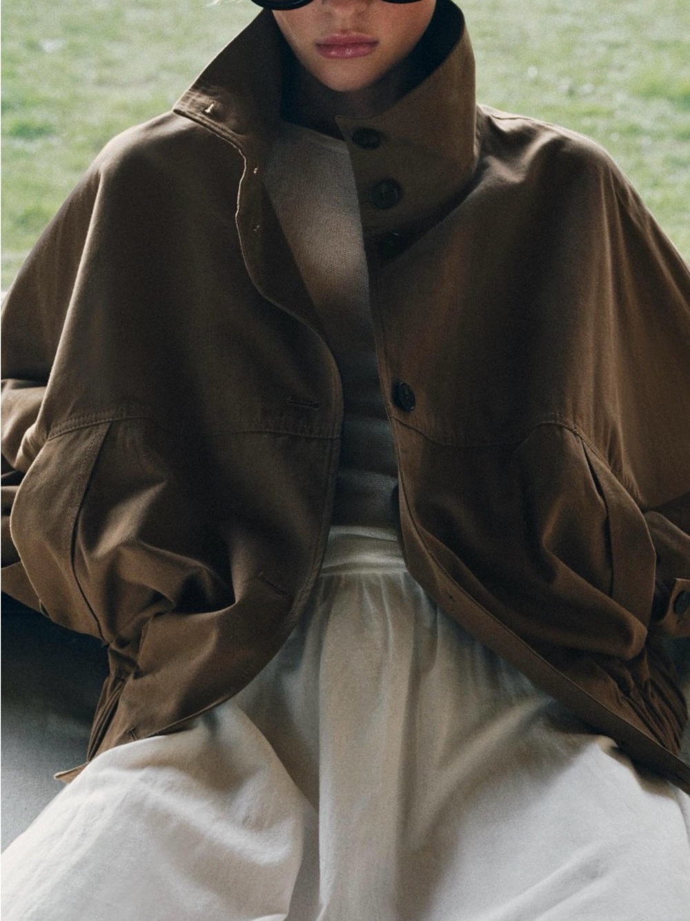 ZARA HIGH COLLAR JACKET WITH ELASTIC HEM - NWT - Picture 5 of 7